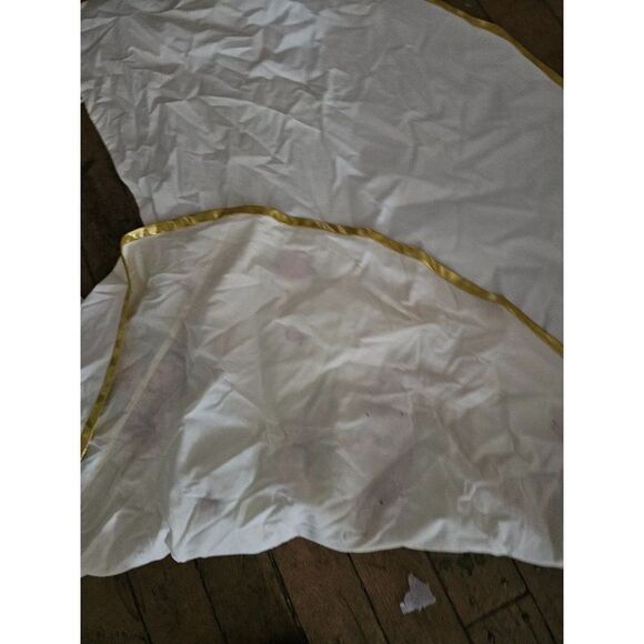 Vintage House of Hatten Christmas tree skirt Santa gold red velvet - Picture 5 of 10